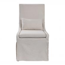  23493 - Uttermost Coley White Linen Armless Chair